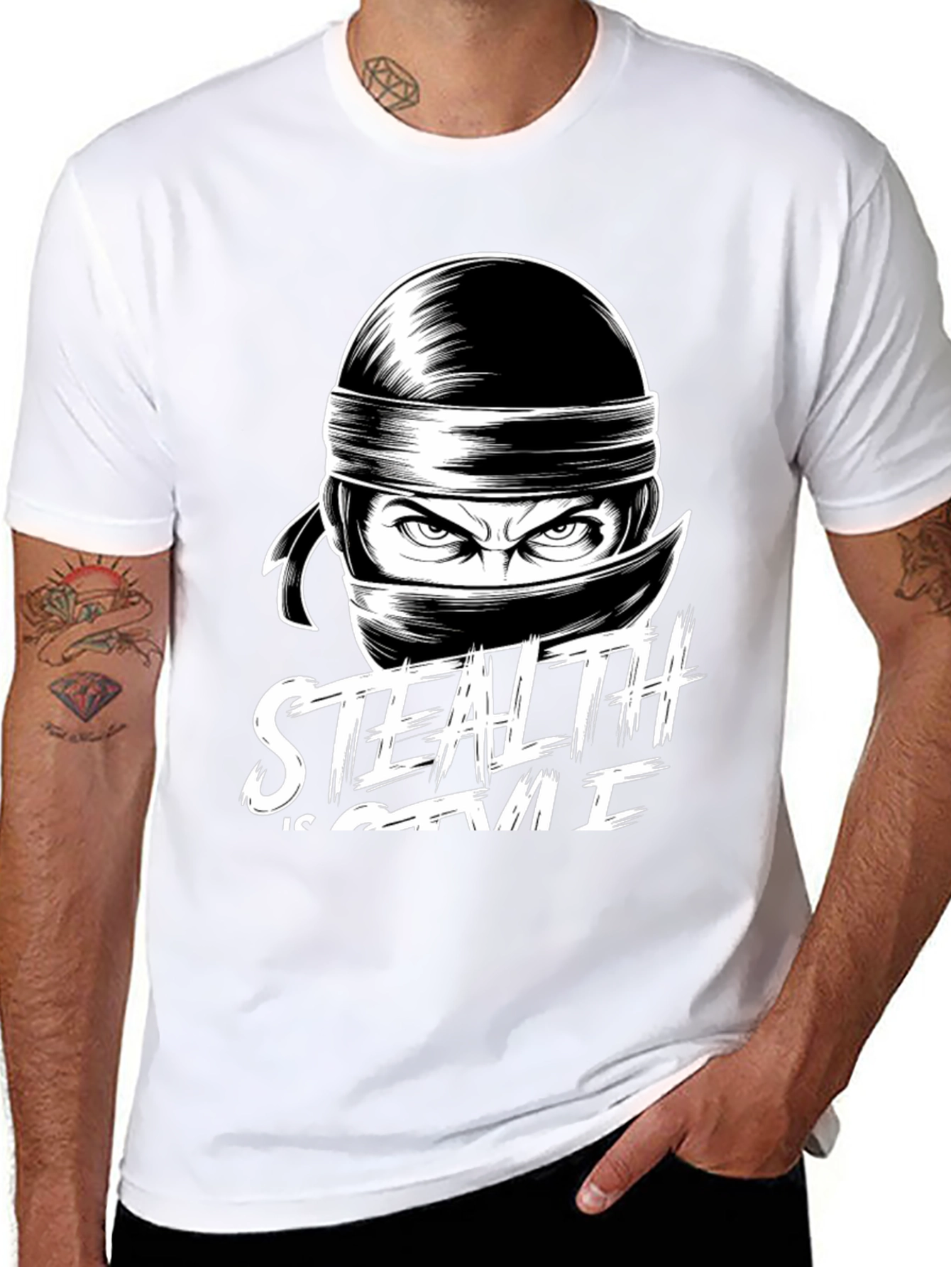 Stealth is Style Ninja Graphic Tee - Black