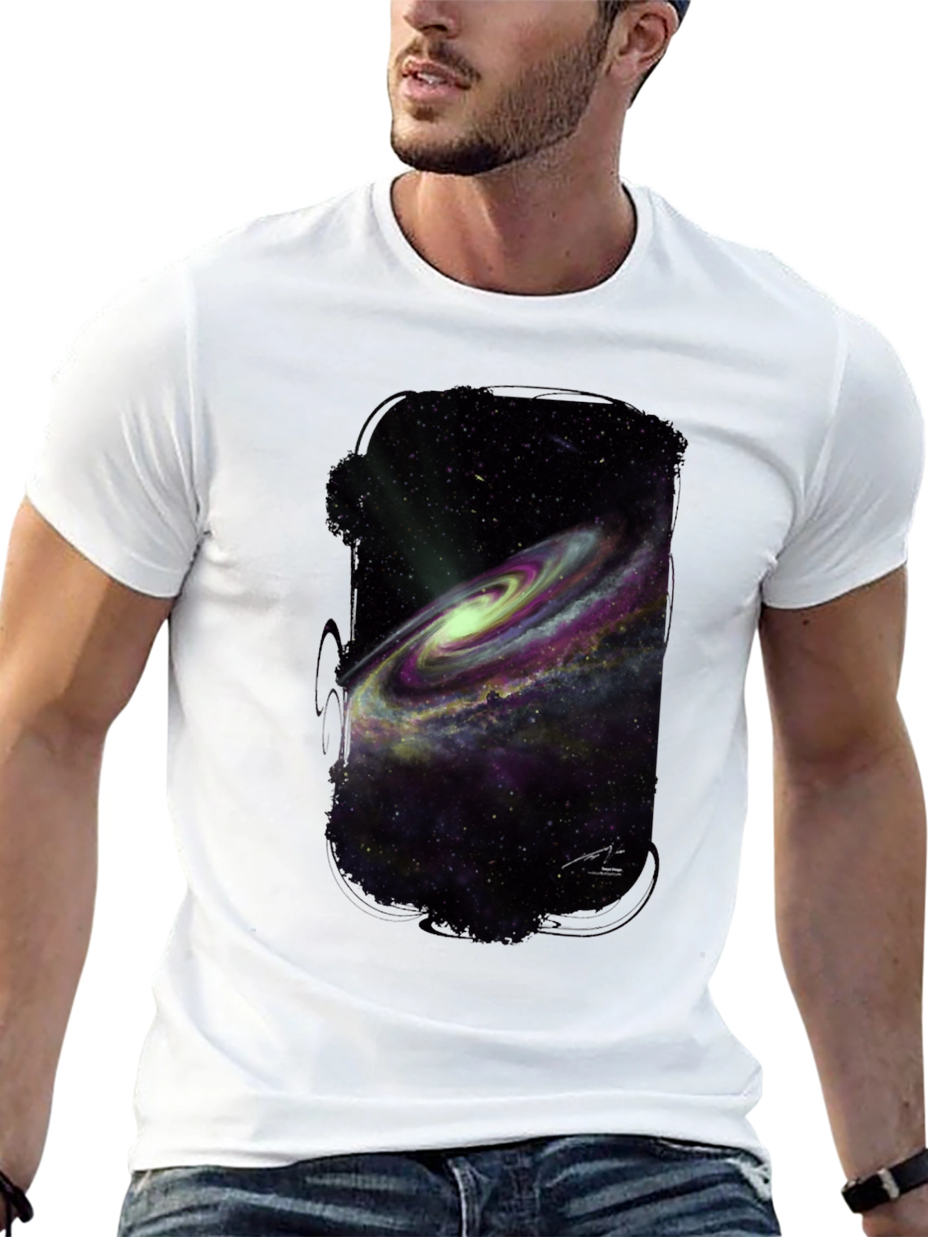 Galaxy Print Black T-Shirt