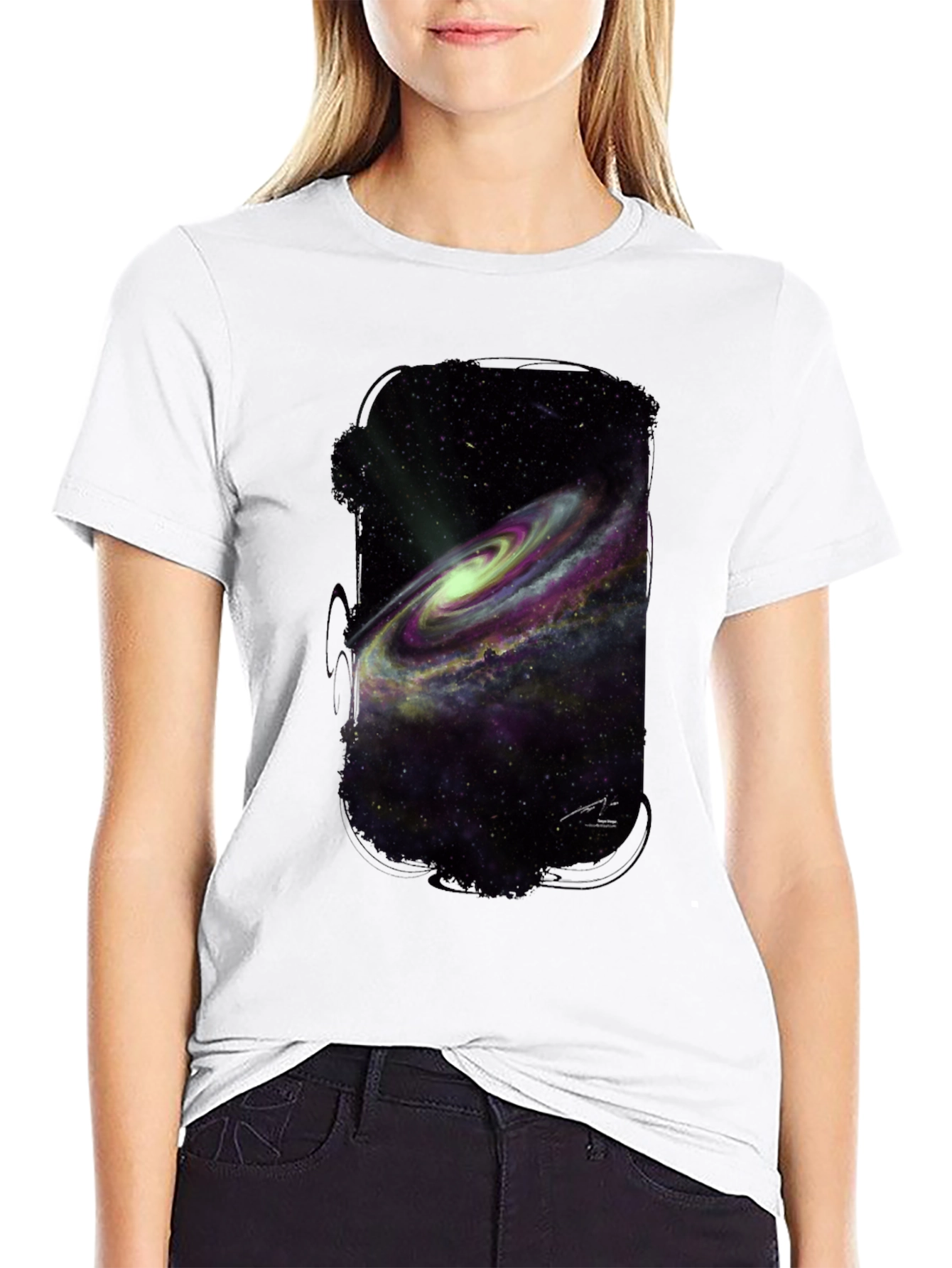 Galaxy Print Black T-Shirt