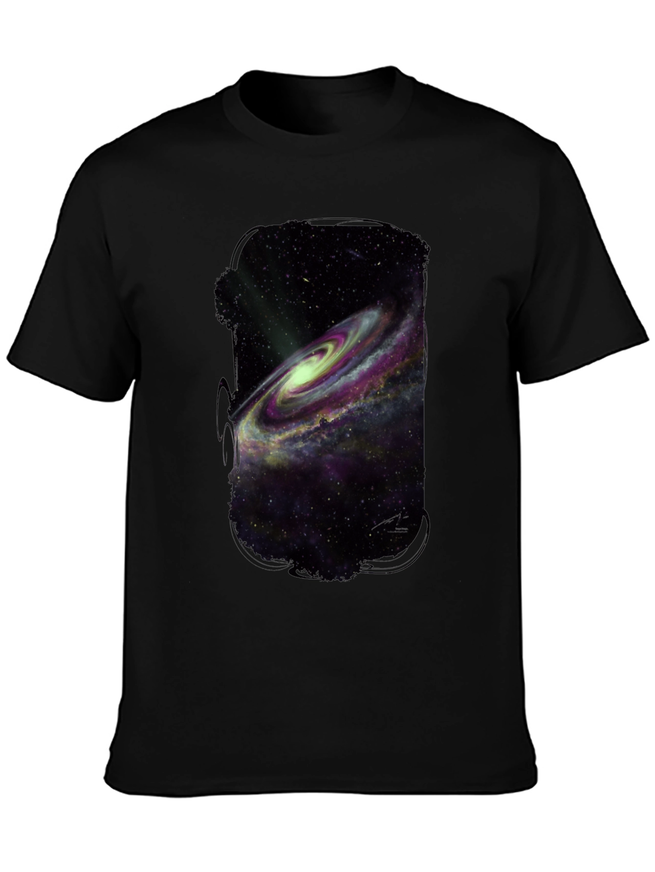 Galaxy Print Black T-Shirt
