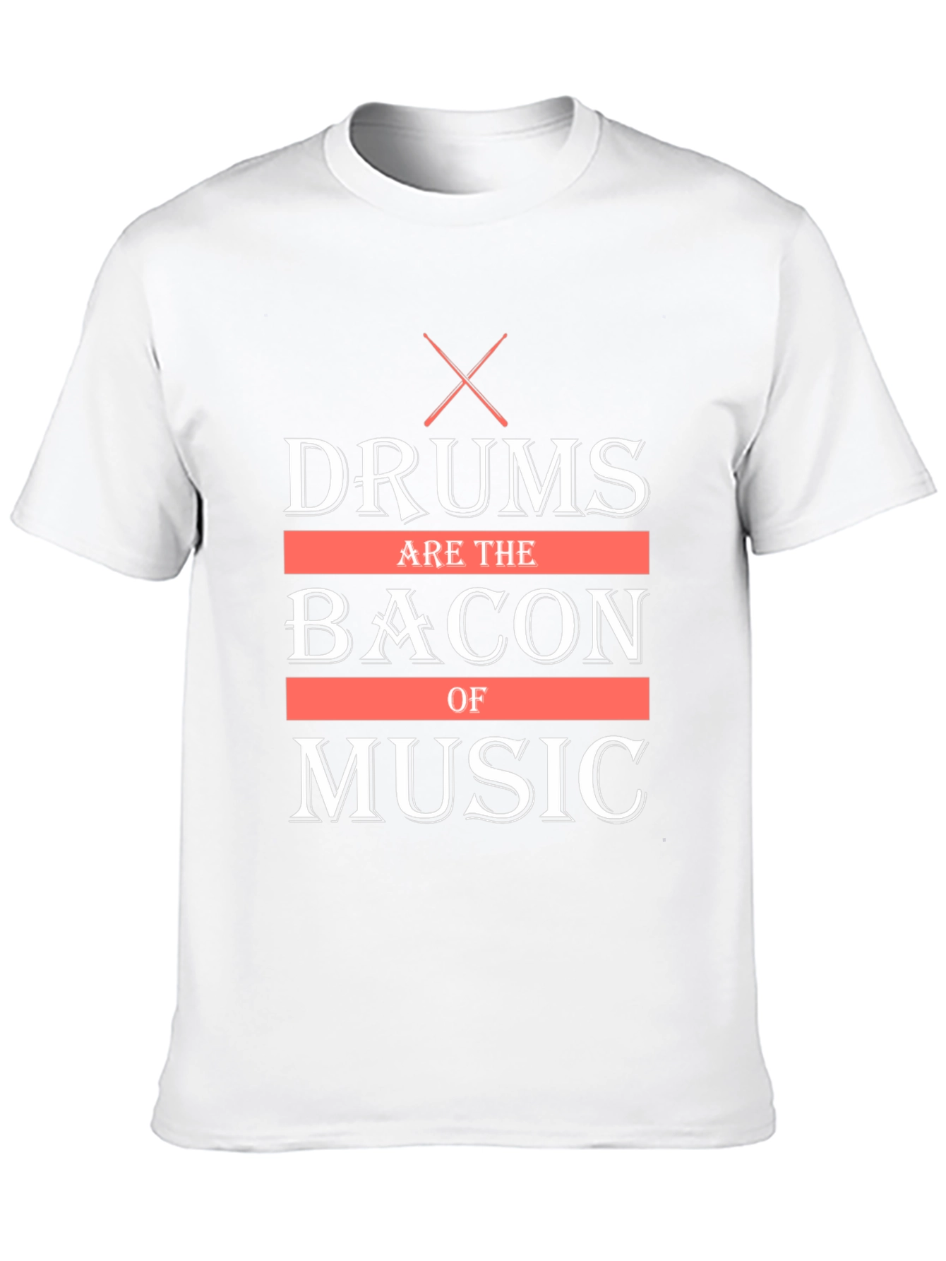 Drums Are The Bacon of Music Black T-Shirt