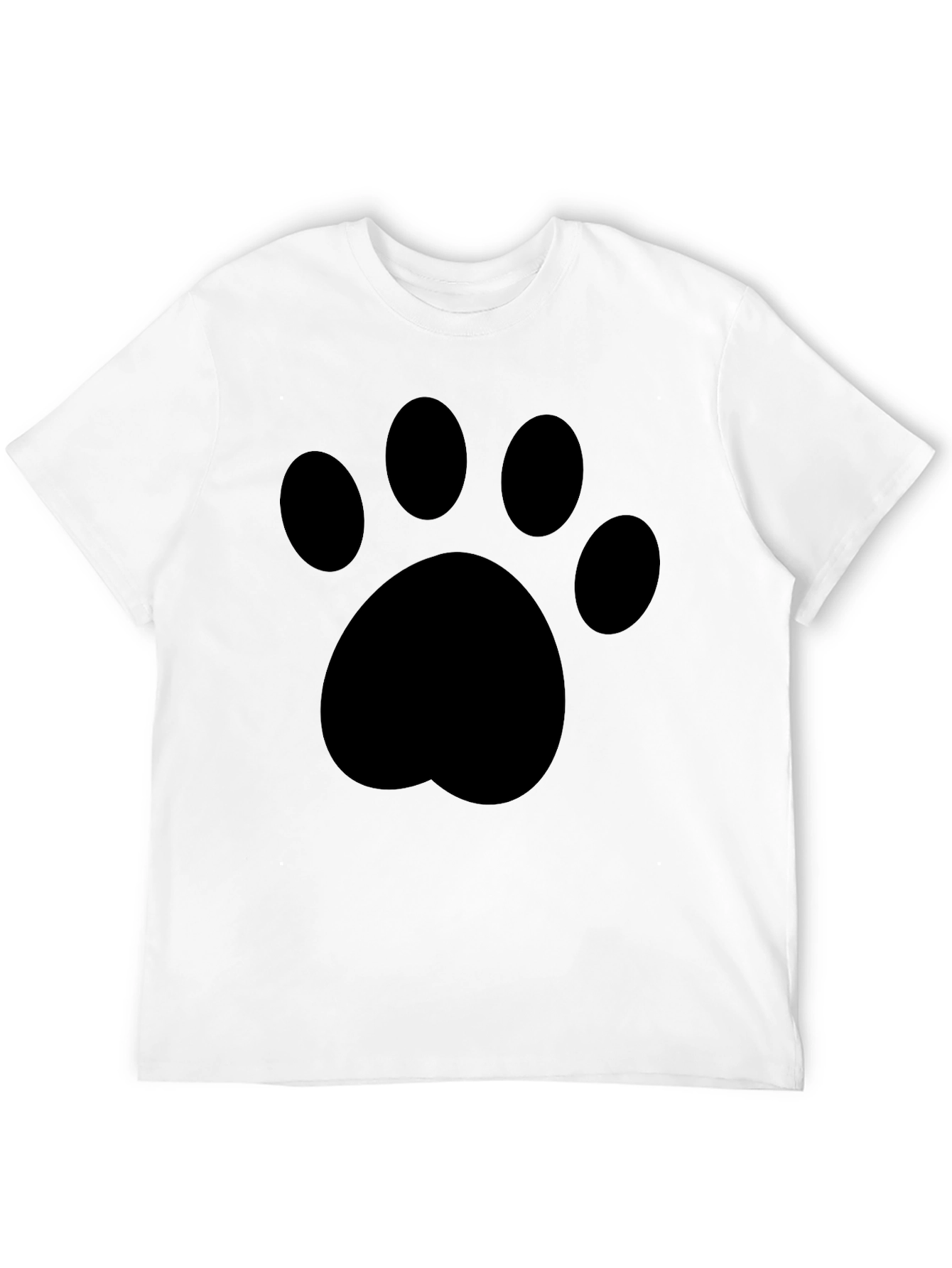 Black T-Shirt with Paw Print Graphic