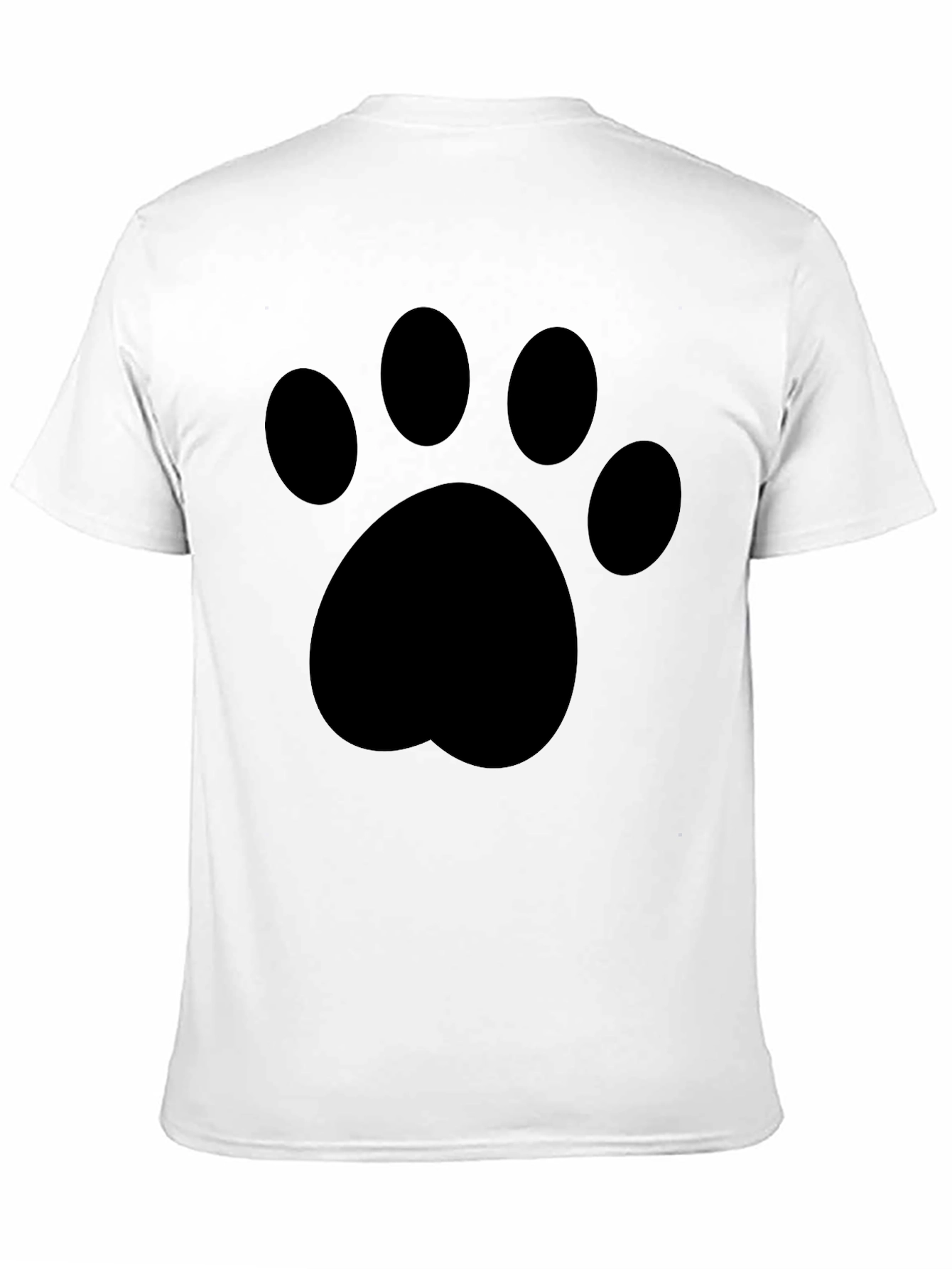 Black T-Shirt with Paw Print Graphic
