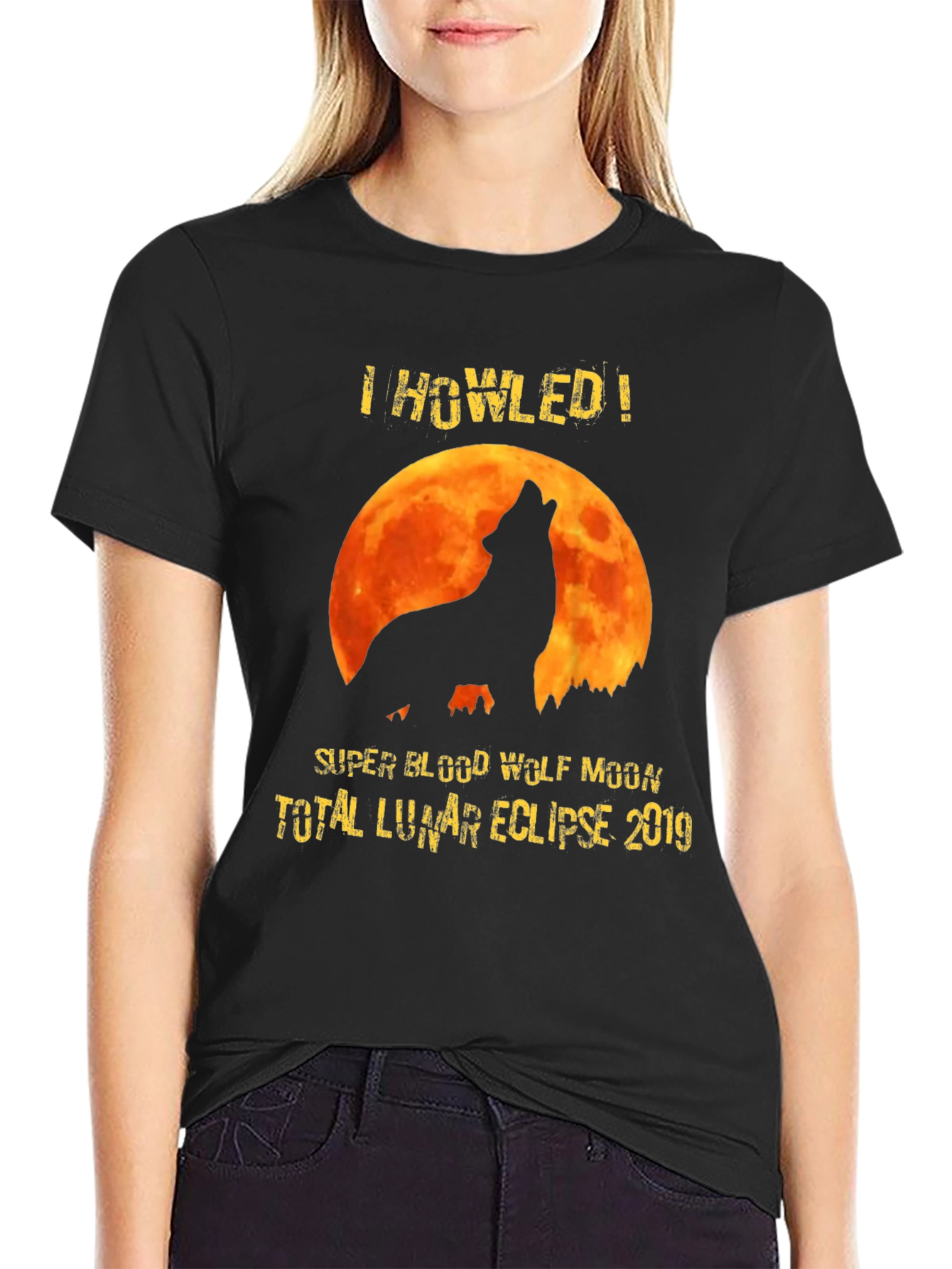 I Howled Wolf Moon Eclipse Graphic Tee