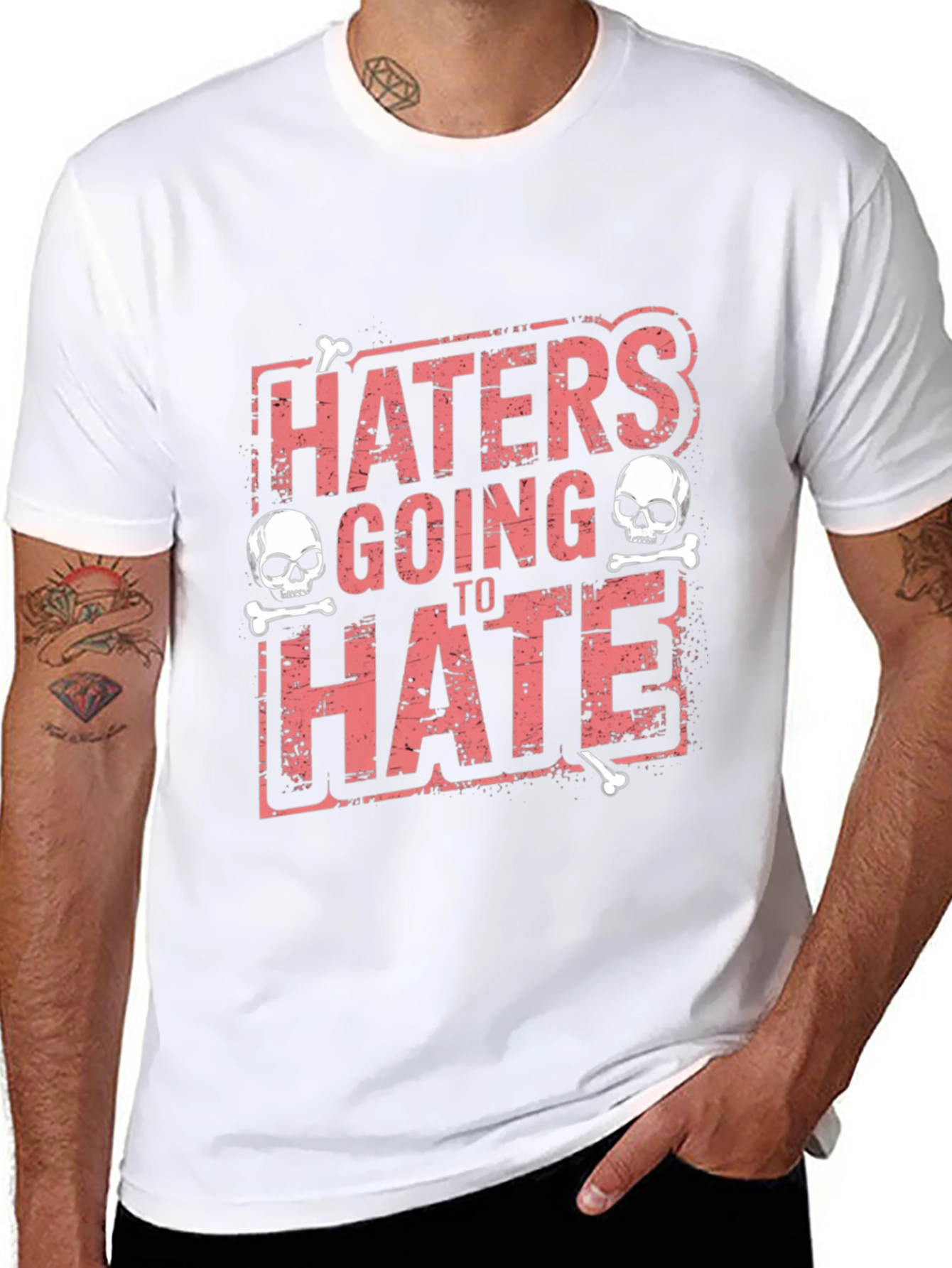 Haters Going to Hate Skull Graphic T-Shirt