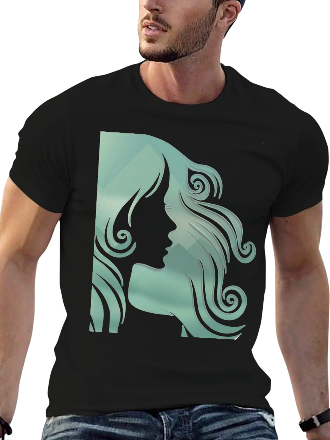Elegant Silhouette Graphic Tee - Modern Unisex Design