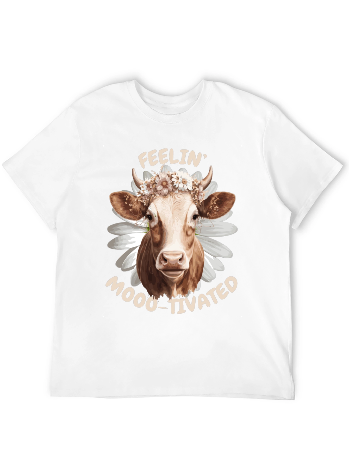 Feelin Moo-tivated Cow Graphic Tee