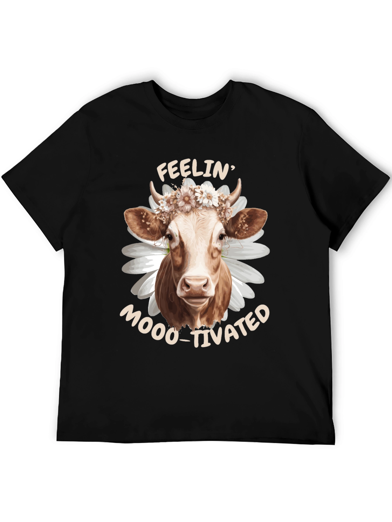 Feelin Moo-tivated Cow Graphic Tee