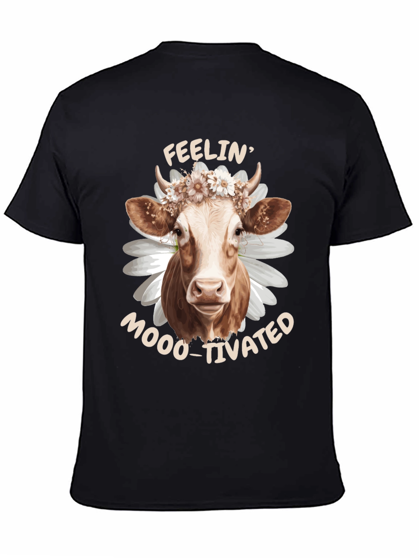 Feelin Moo-tivated Cow Graphic Tee