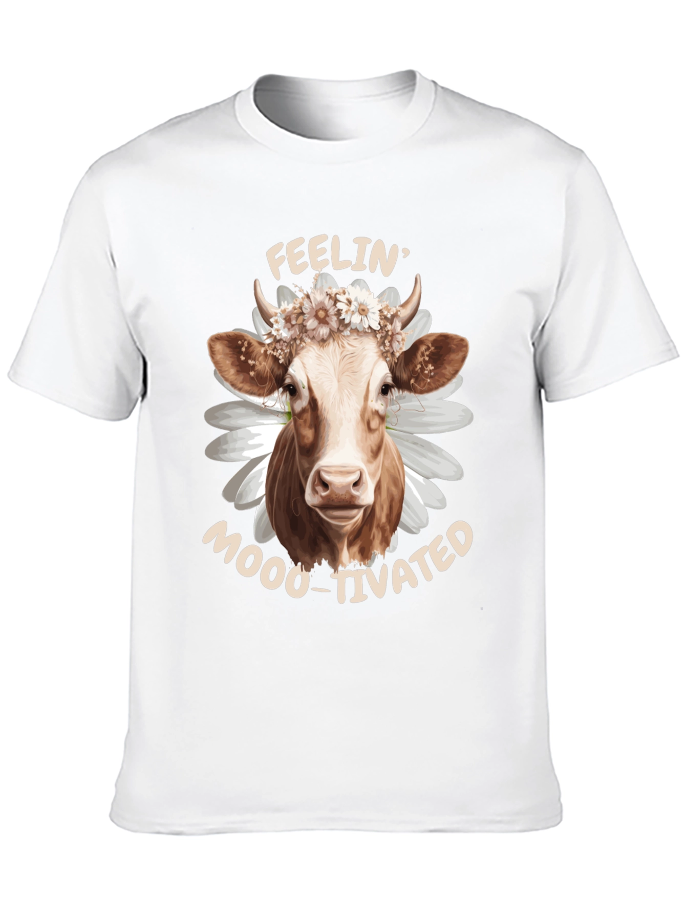 Feelin Moo-tivated Cow Graphic Tee