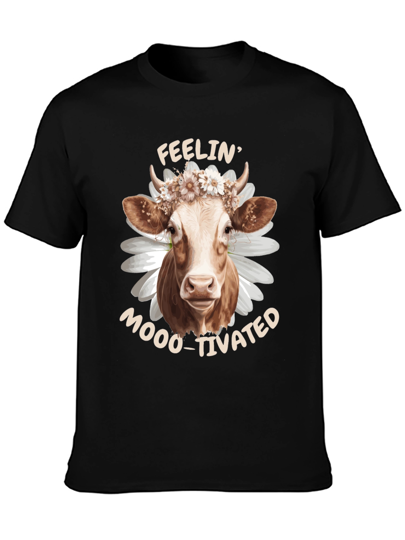 Feelin Moo-tivated Cow Graphic Tee