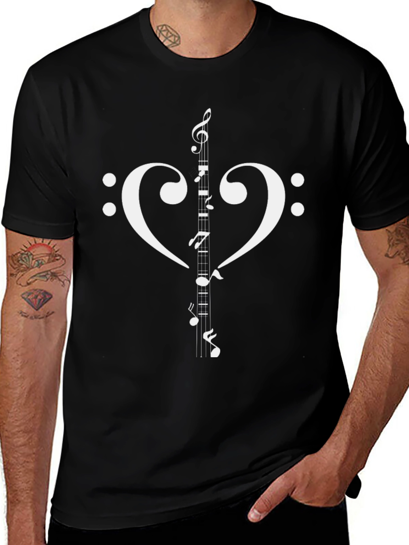 Musical Heartbeat T-Shirt - Black