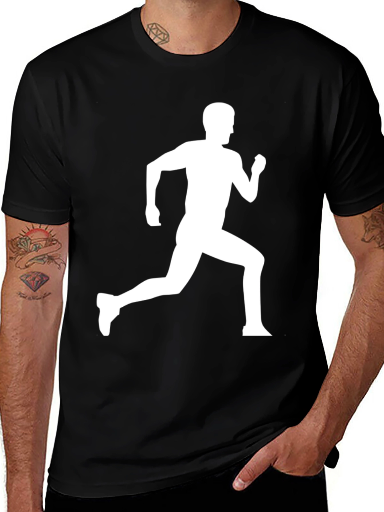 Runner Silhouette Graphic Black T-Shirt