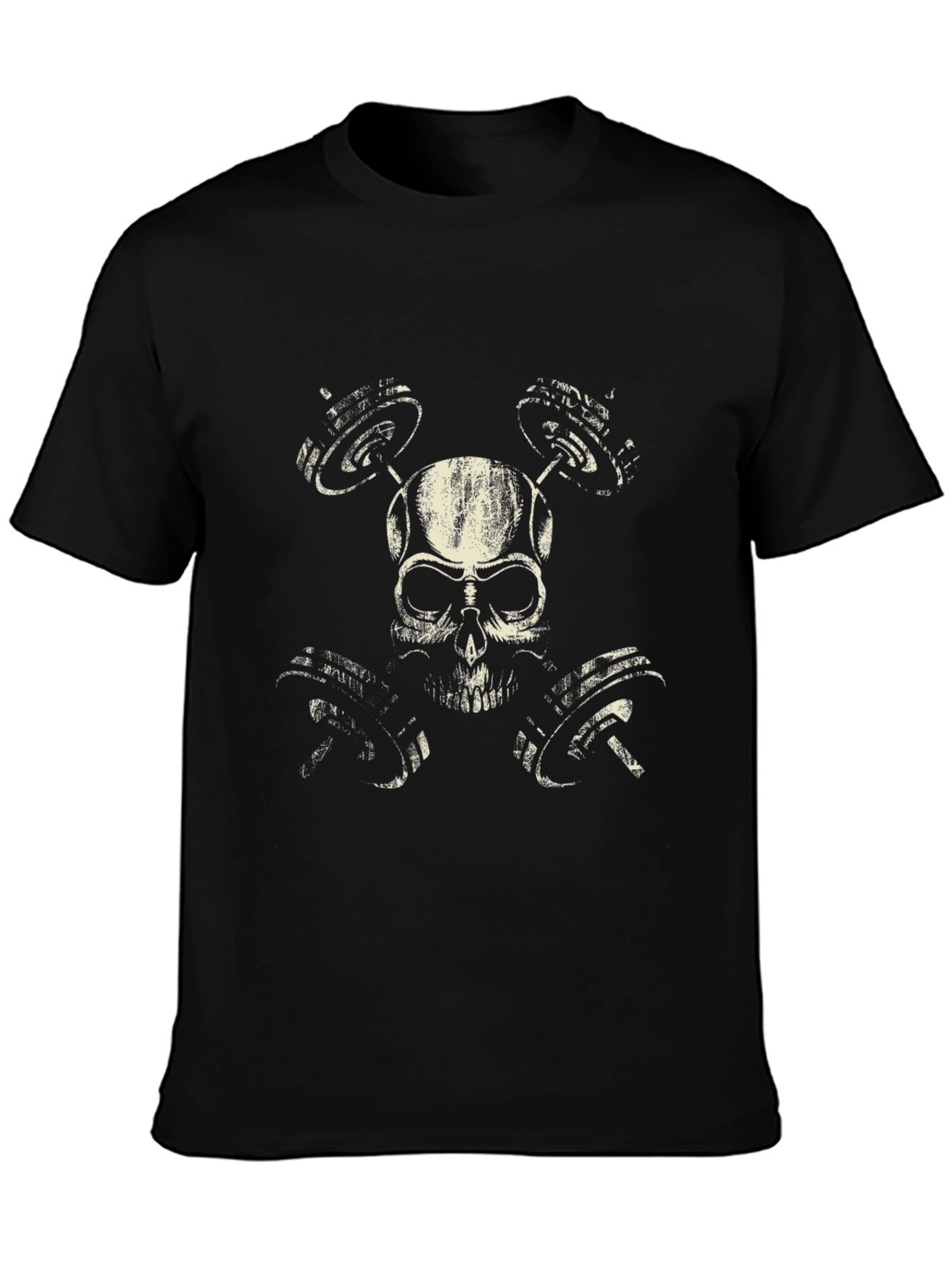 Skull Dumbbell T-Shirt - Gym Fitness Apparel