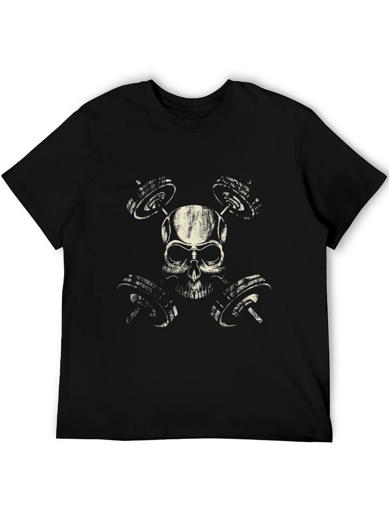 Skull Dumbbell T-Shirt - Gym Fitness Apparel