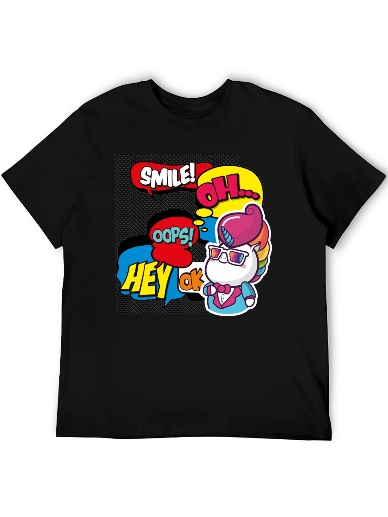 Comic Style Unicorn Graphic Tee