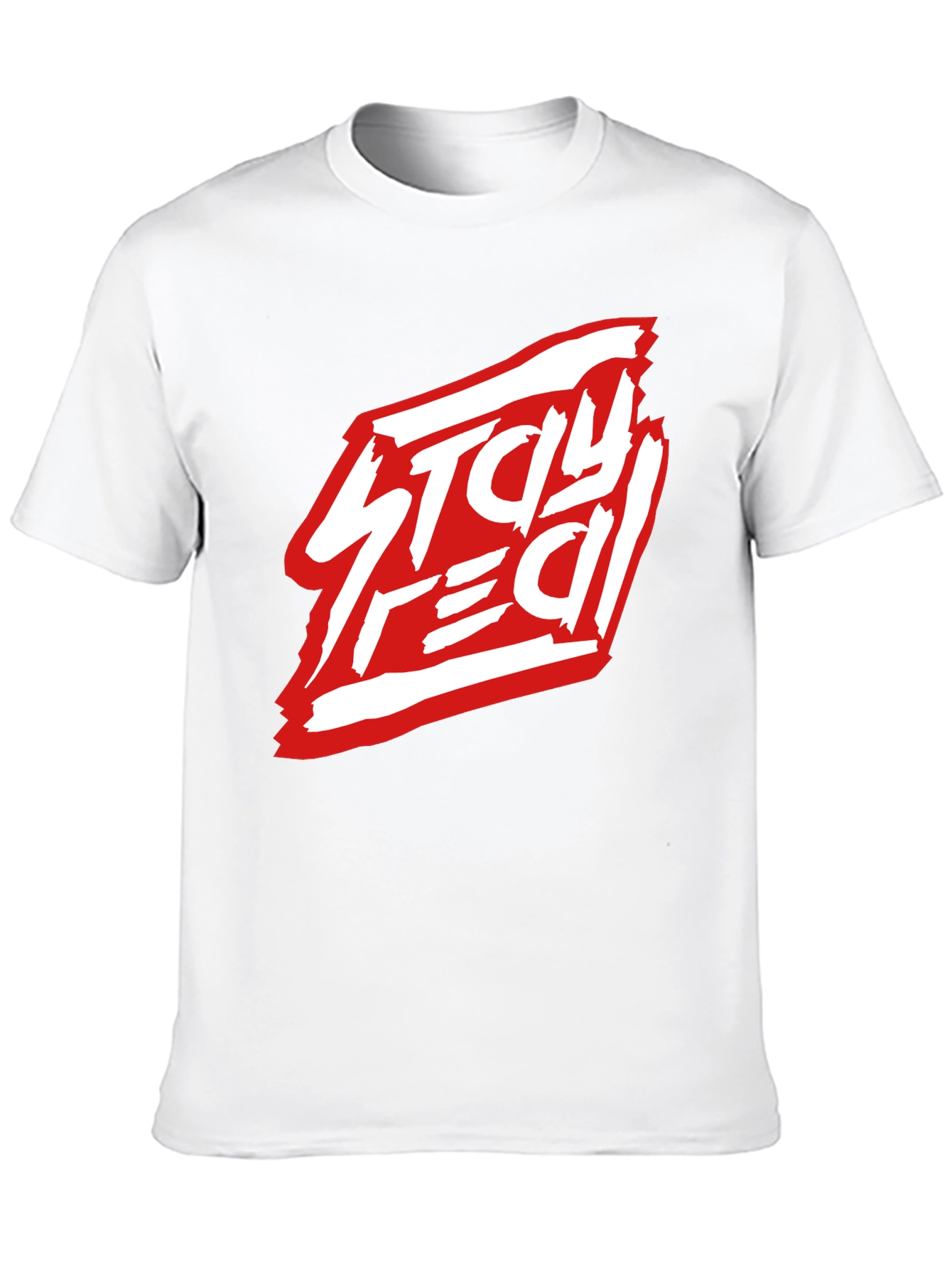 Stay Real Black Graphic Tee - Modern Streetwear Style