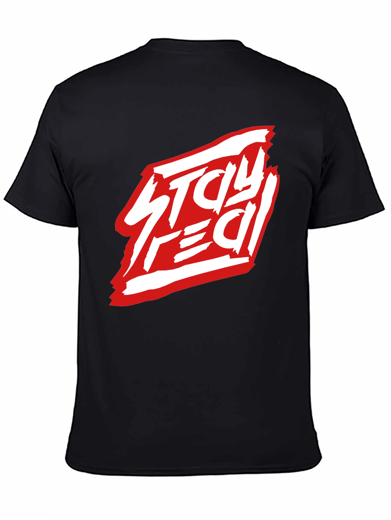 Stay Real Black Graphic Tee - Modern Streetwear Style