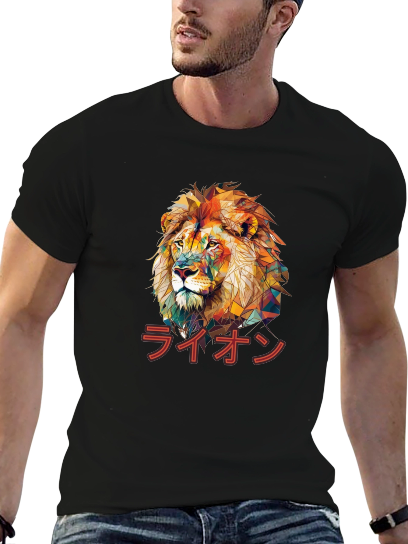 Lion Graphic Print T-Shirt - Stylish Mens Tee
