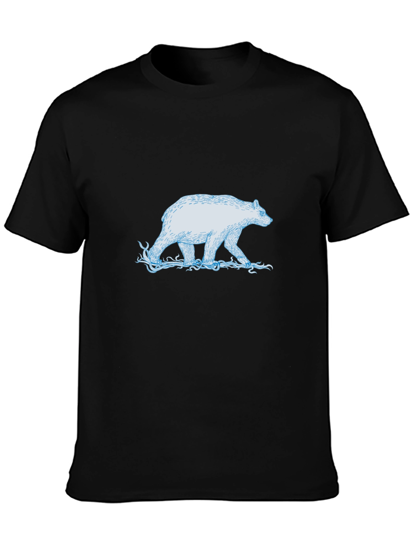 Polar Bear Graphic Tee - Black Cotton