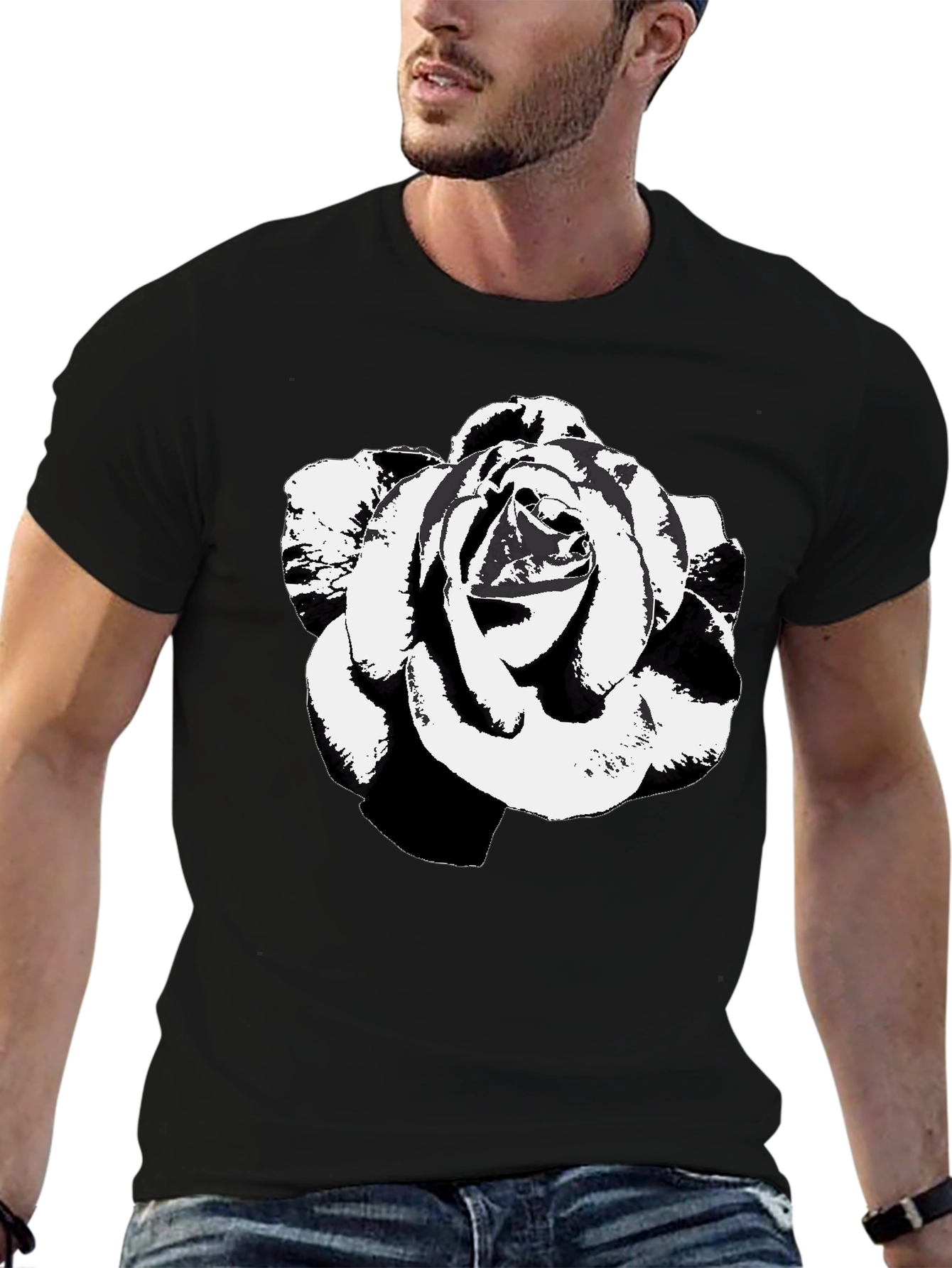 Black Rose Graphic Tee - Stylish & Unique