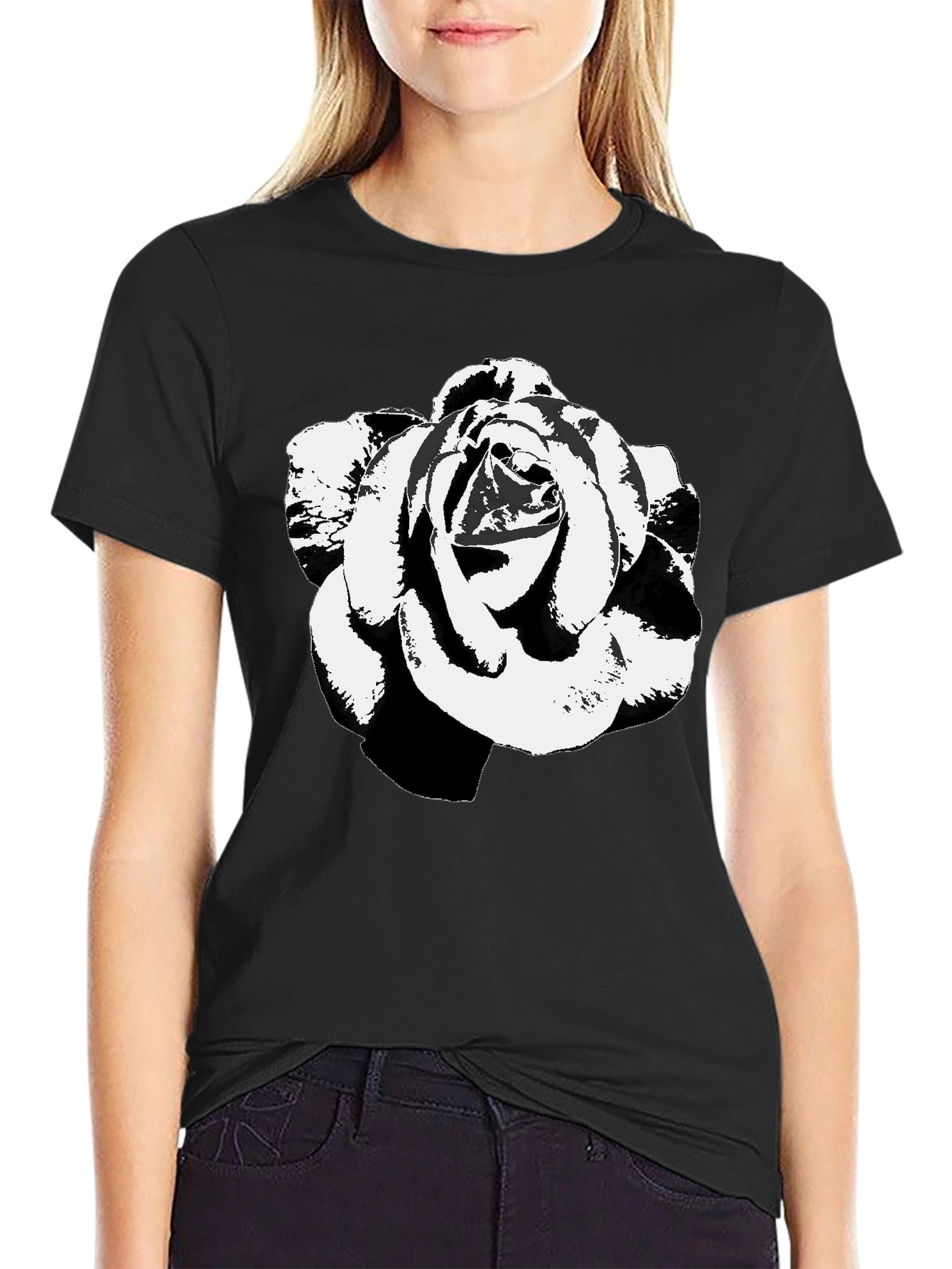 Black Rose Graphic Tee - Stylish & Unique