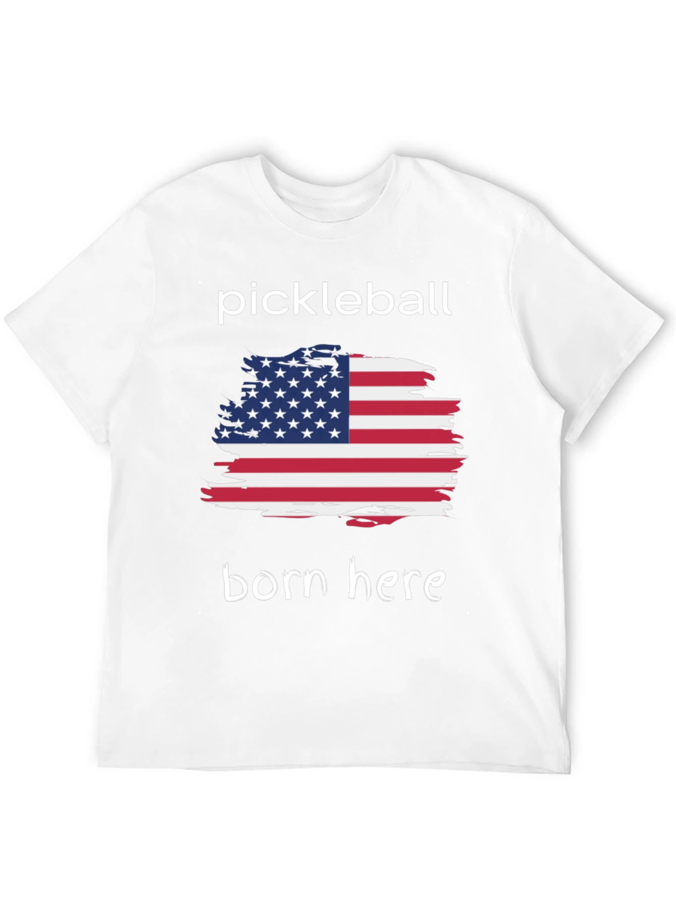 Pickleball Born Here USA Flag Graphic Tee