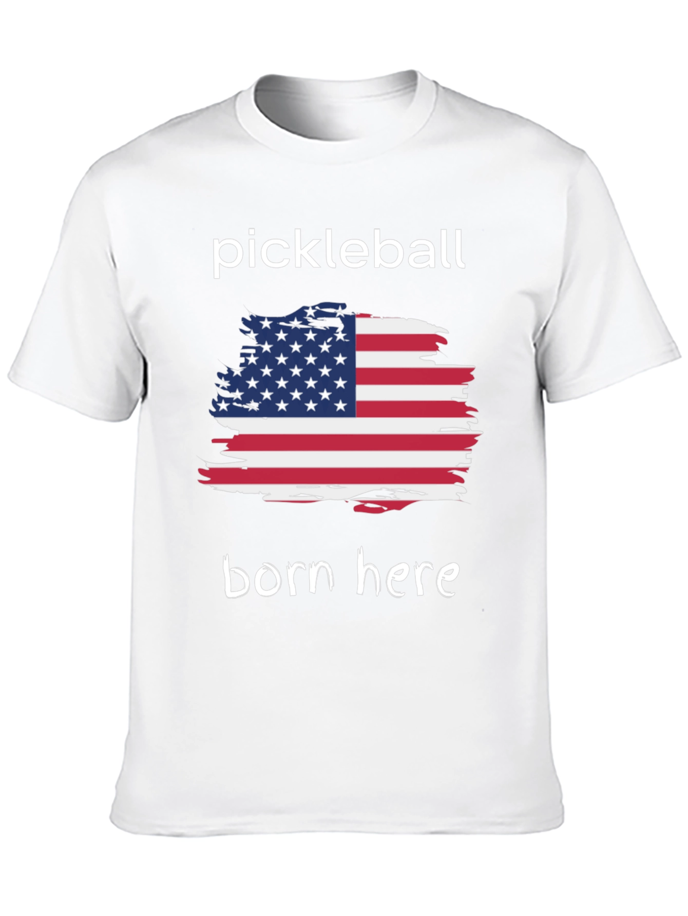 Pickleball Born Here USA Flag Graphic Tee
