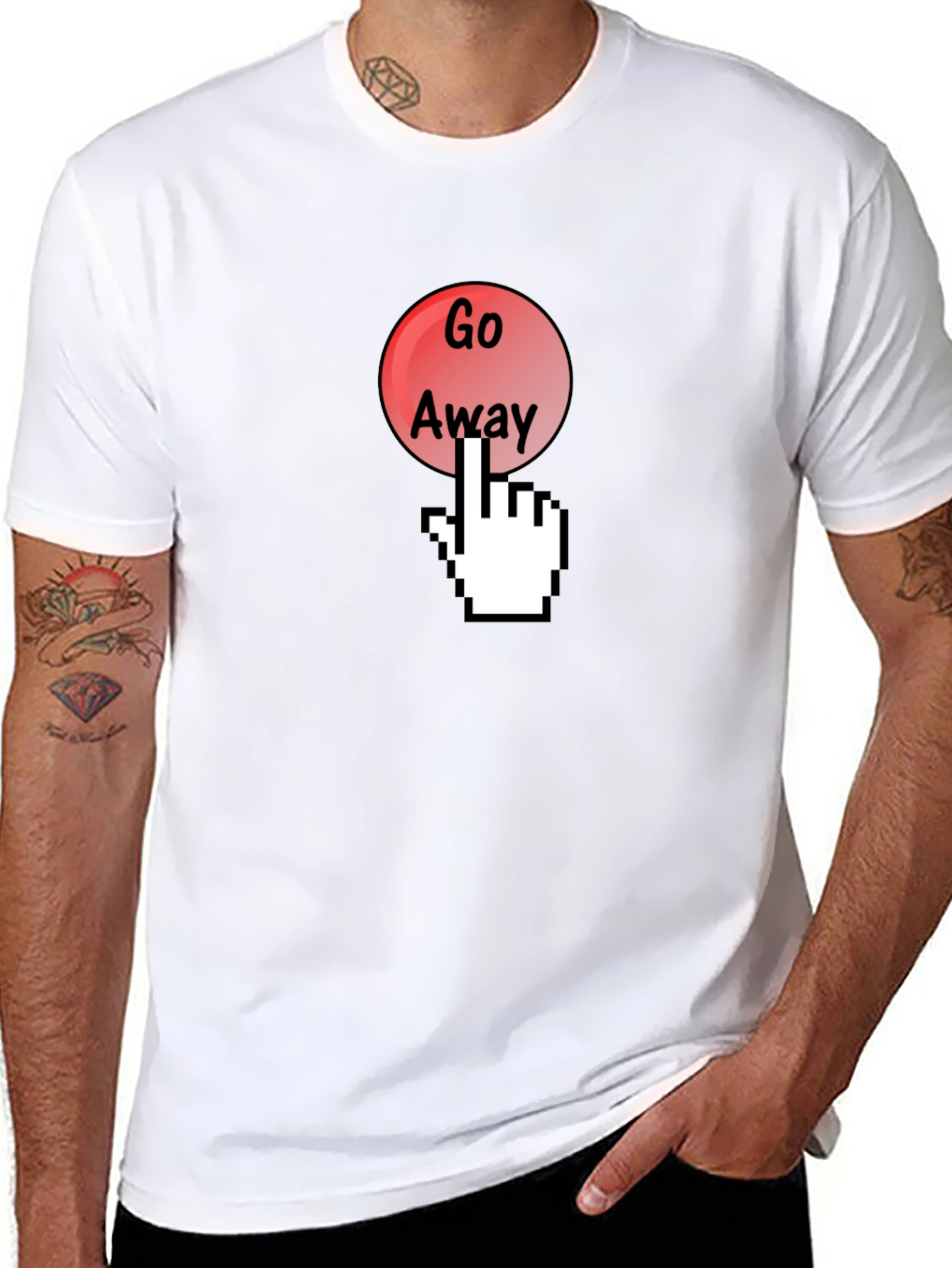 Go Away Funny Graphic T-Shirt