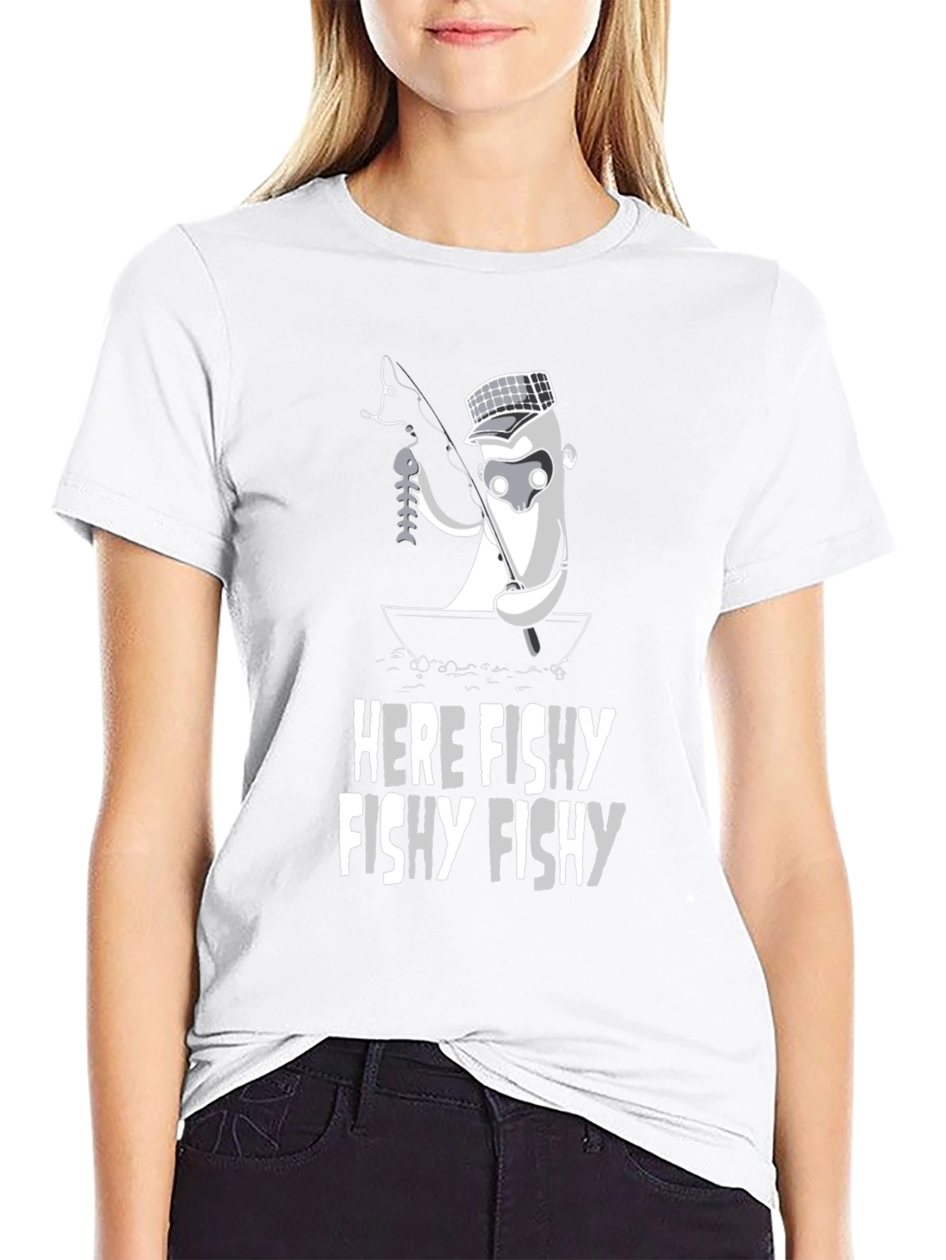 Here Fishy T-Shirt - Funny Fishing Graphic Tee