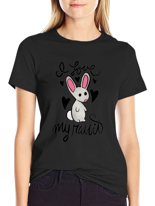 I Love My Rabbit - Graphic T-Shirt - Black