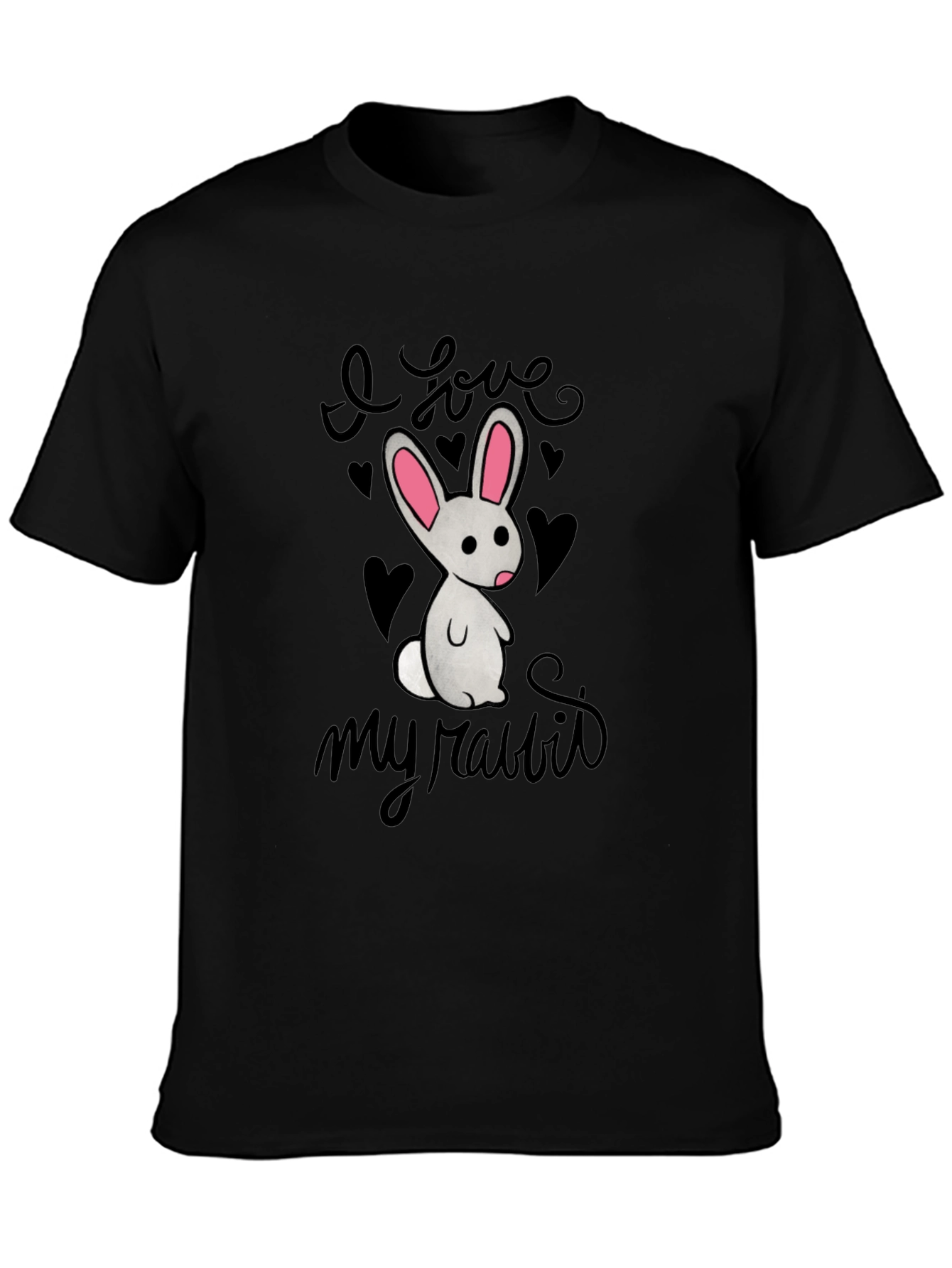 I Love My Rabbit - Graphic T-Shirt - Black