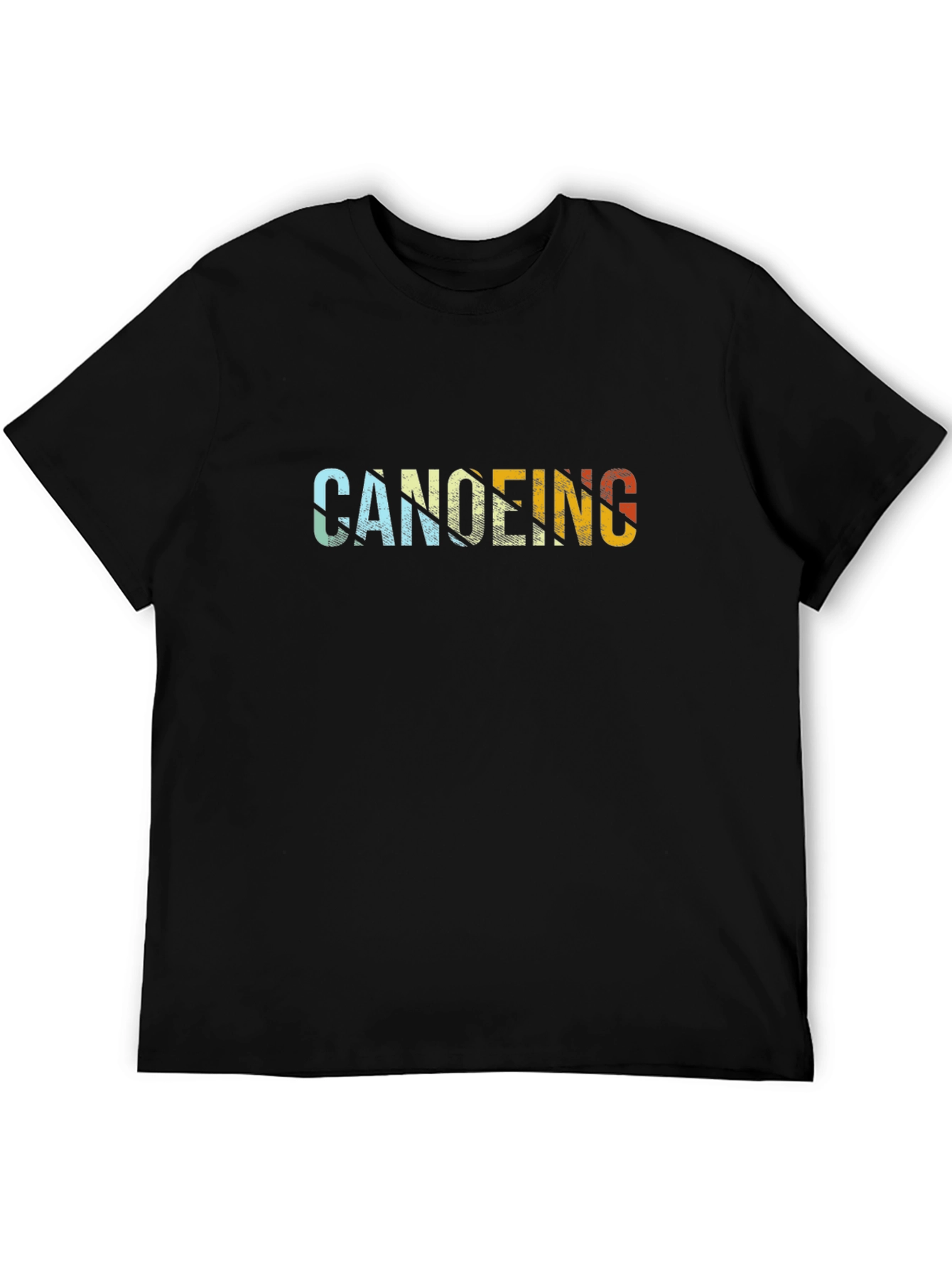 Canoeing Graphic Tee - Retro Style Black T-Shirt