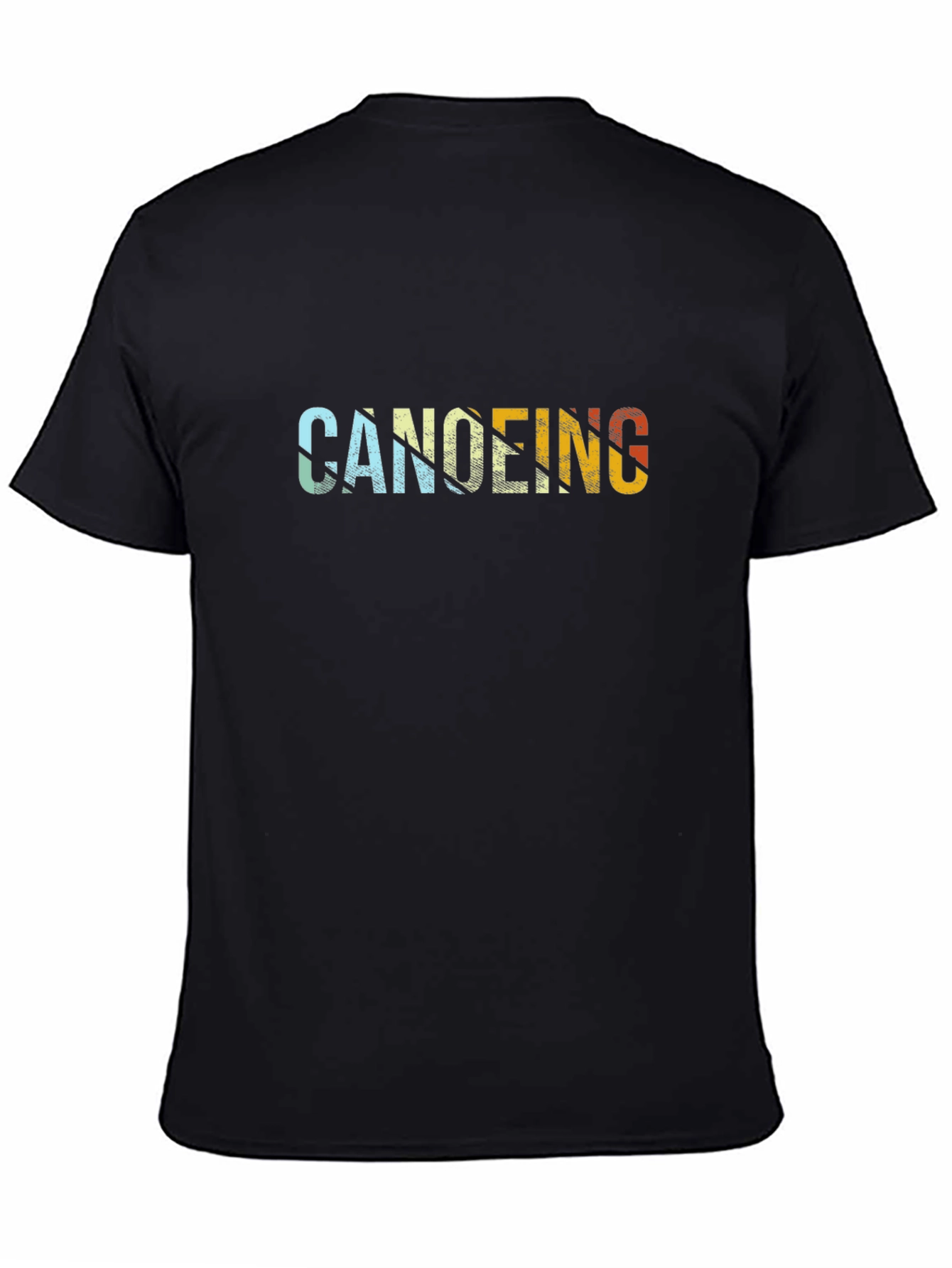 Canoeing Graphic Tee - Retro Style Black T-Shirt