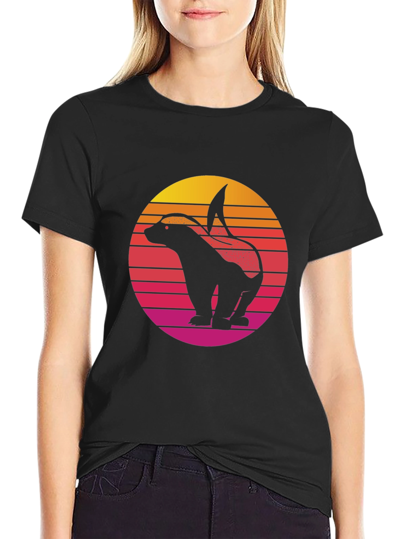 Retro Badger Sunset Graphic Tee