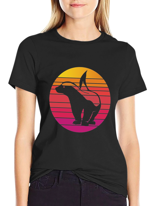 Retro Badger Sunset Graphic Tee