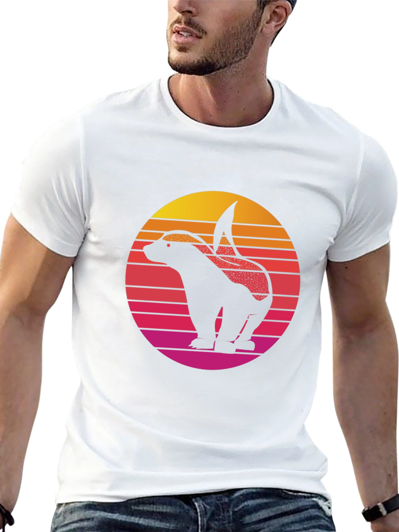Retro Badger Sunset Graphic Tee