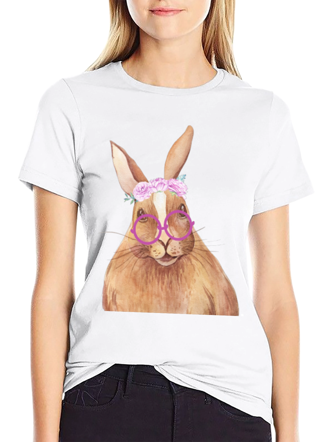 Bunny with Glasses T-Shirt - Unique Graphic Tee