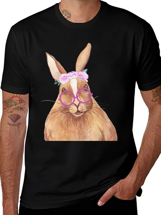 Bunny with Glasses T-Shirt - Unique Graphic Tee