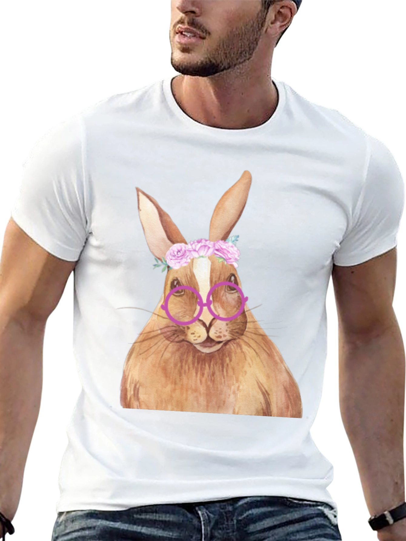 Bunny with Glasses T-Shirt - Unique Graphic Tee