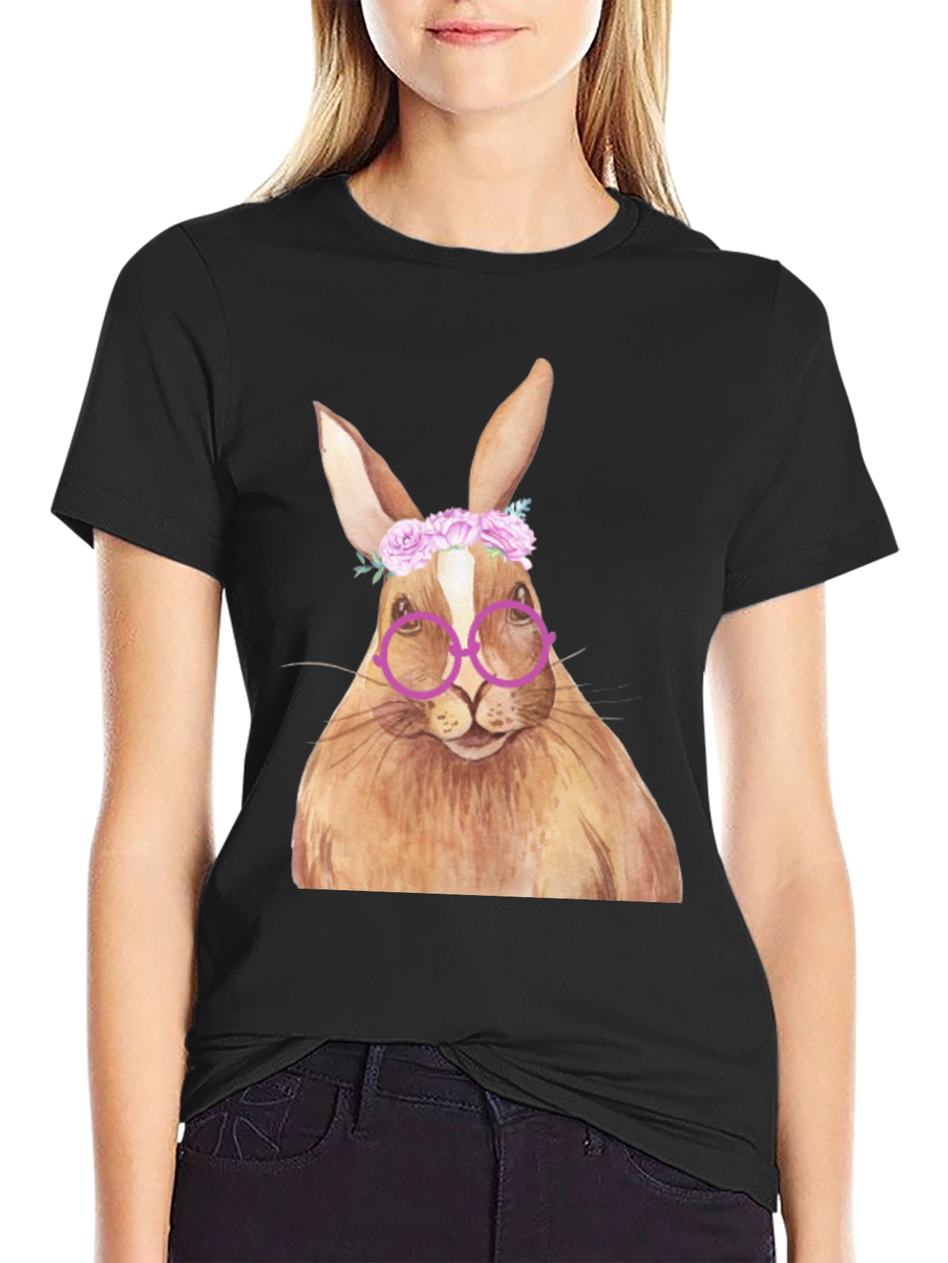 Bunny with Glasses T-Shirt - Unique Graphic Tee