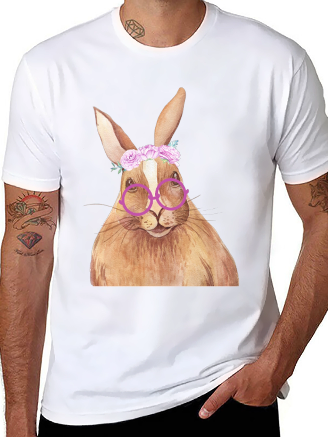 Bunny with Glasses T-Shirt - Unique Graphic Tee
