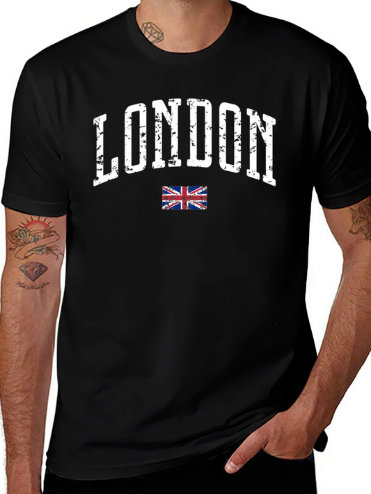 London UK Flag Graphic Tee - Black