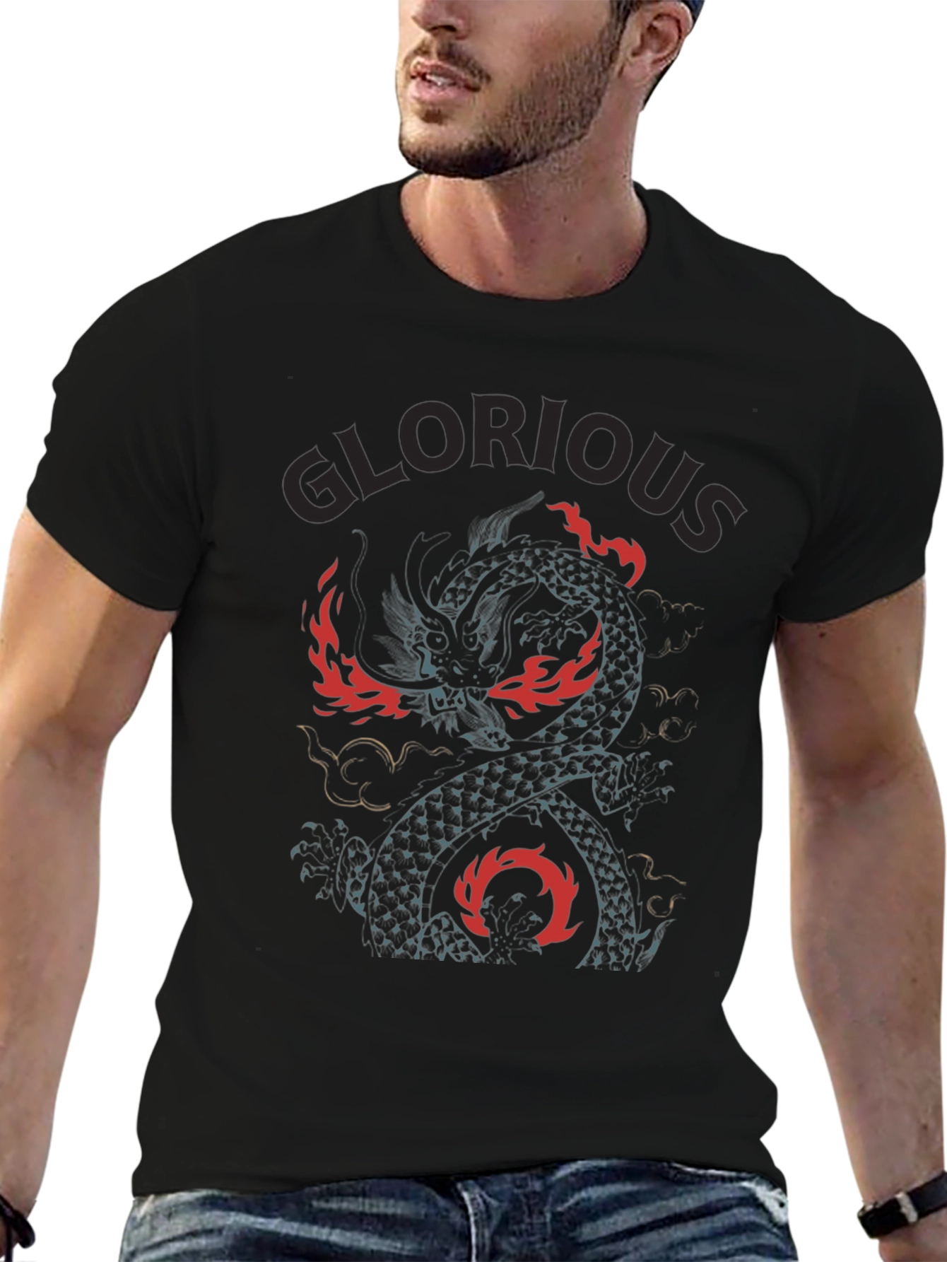 Glorious Dragon Graphic Tee - Black