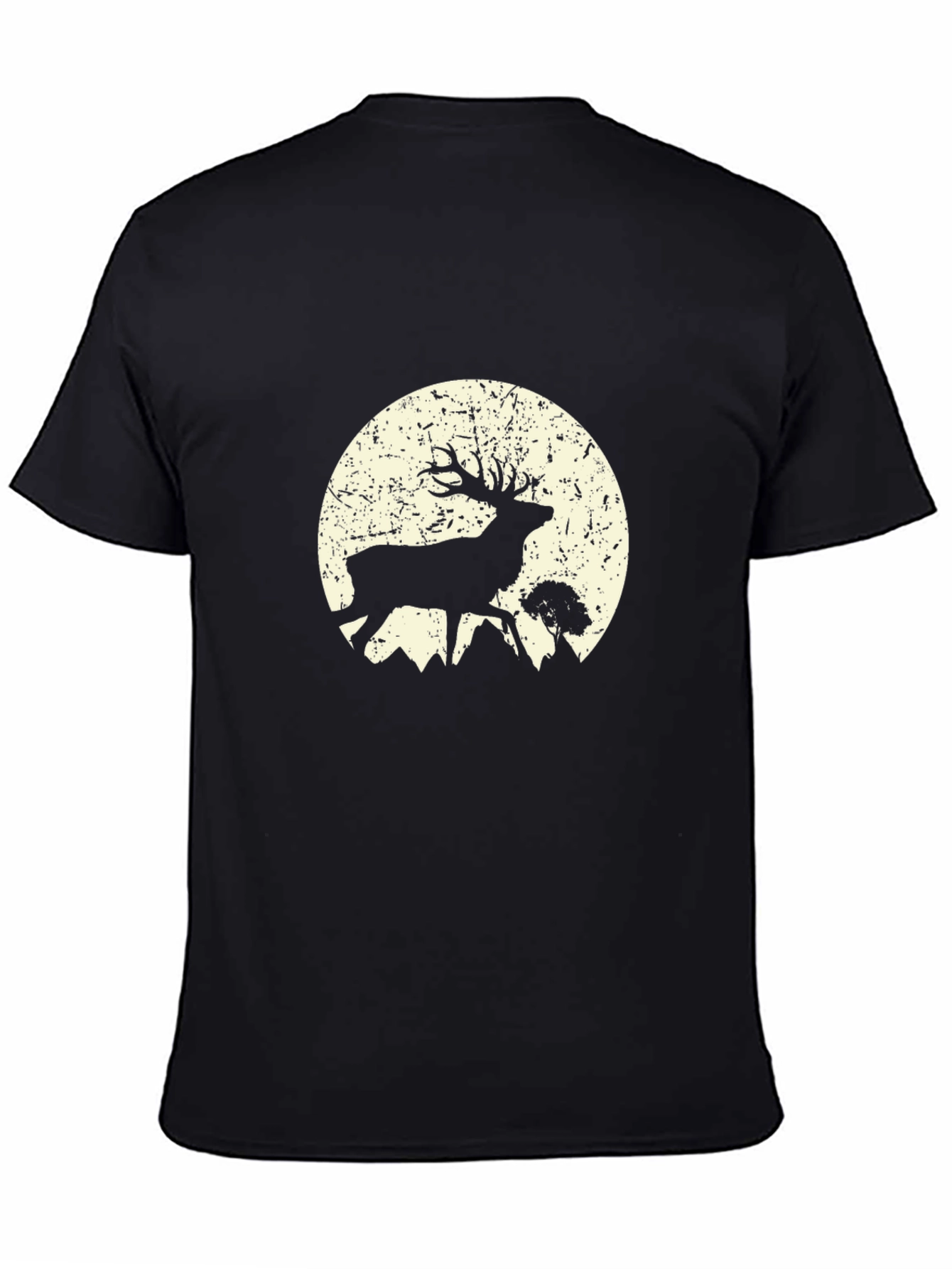 Deer Moon Graphic Tee - Mens Black T-Shirt