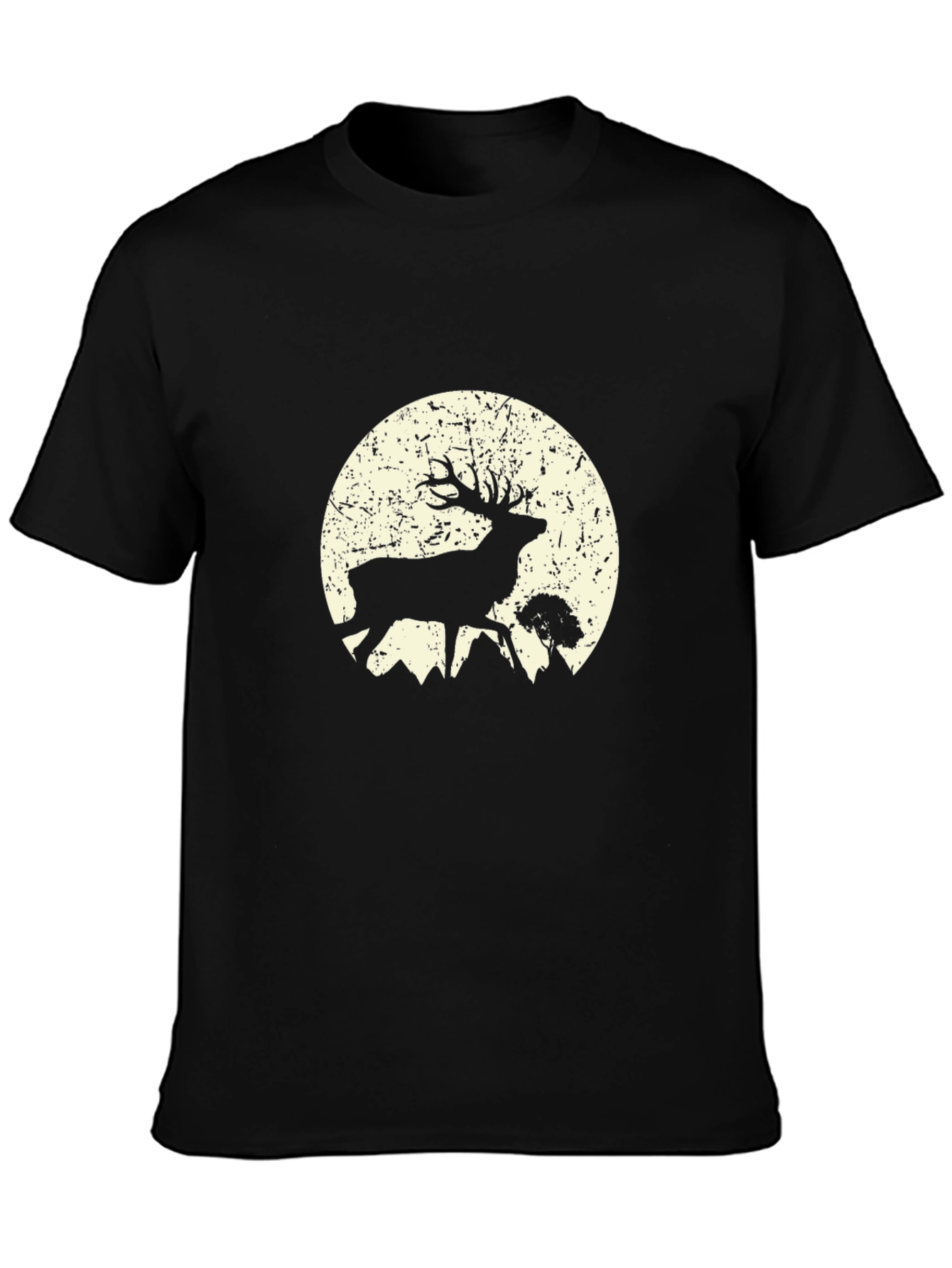 Deer Moon Graphic Tee - Mens Black T-Shirt