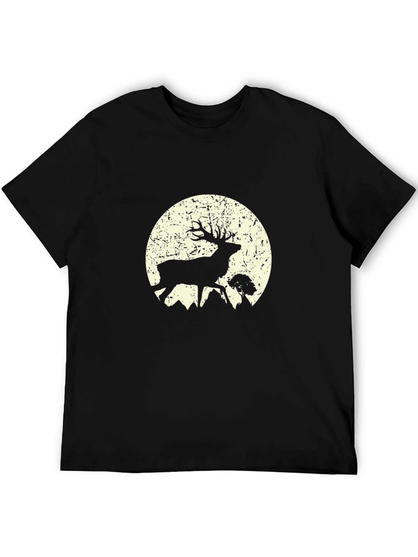 Deer Moon Graphic Tee - Mens Black T-Shirt
