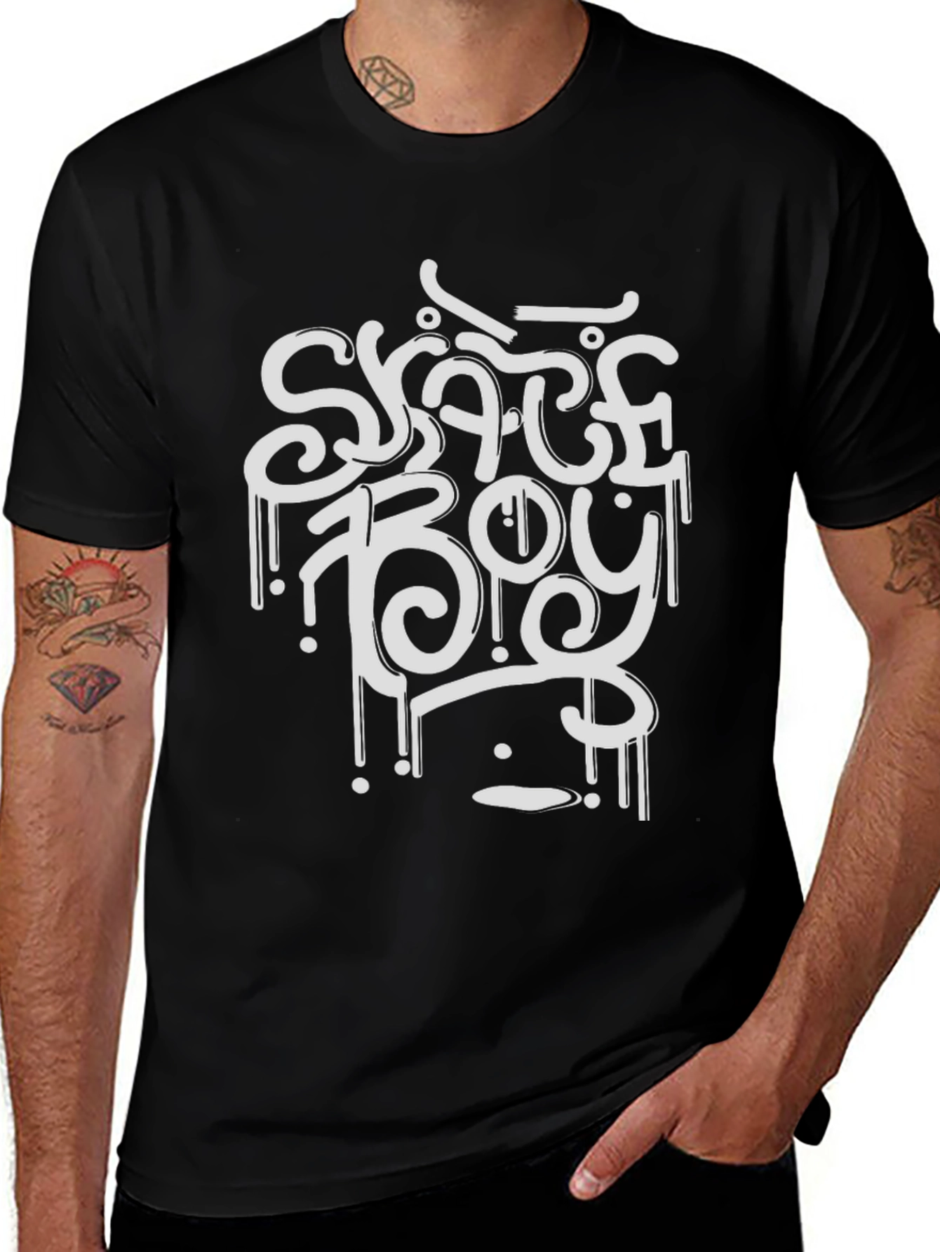 Skate Boy Black Graphic Tee