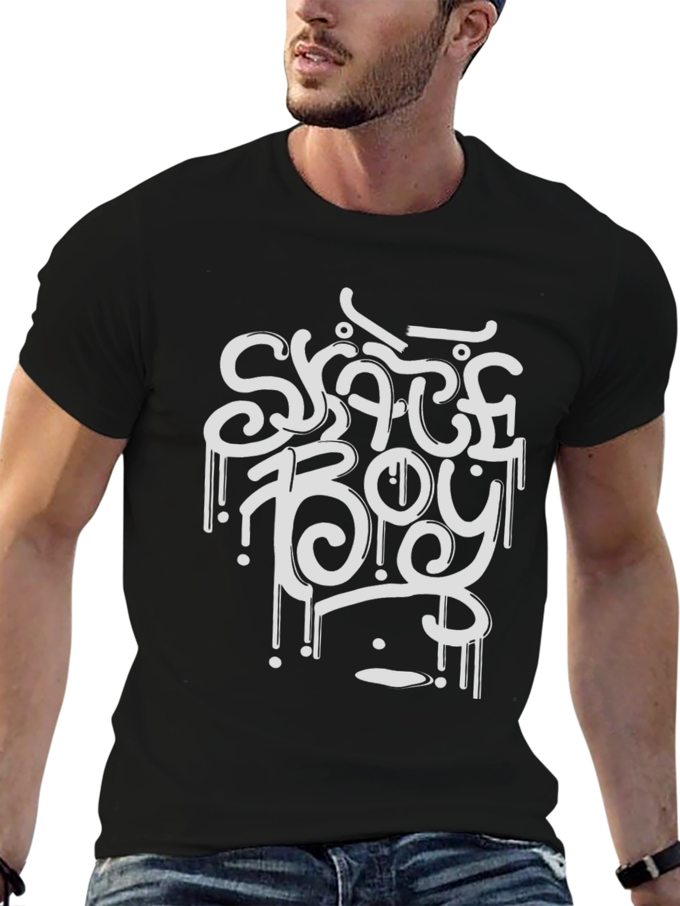 Skate Boy Black Graphic Tee