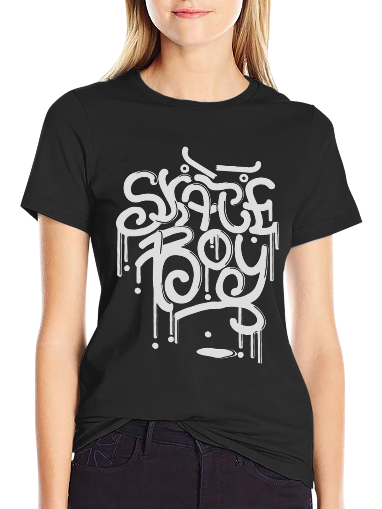 Skate Boy Black Graphic Tee